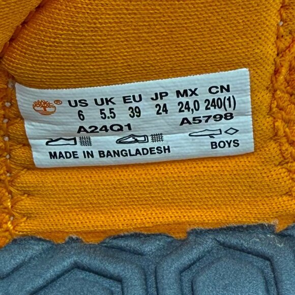 Timberland Youth Sandals Gray Orange A24Q1 Adjustable Straps Sz 6‎ (W 7.5-8) - Picture 7 of 11
